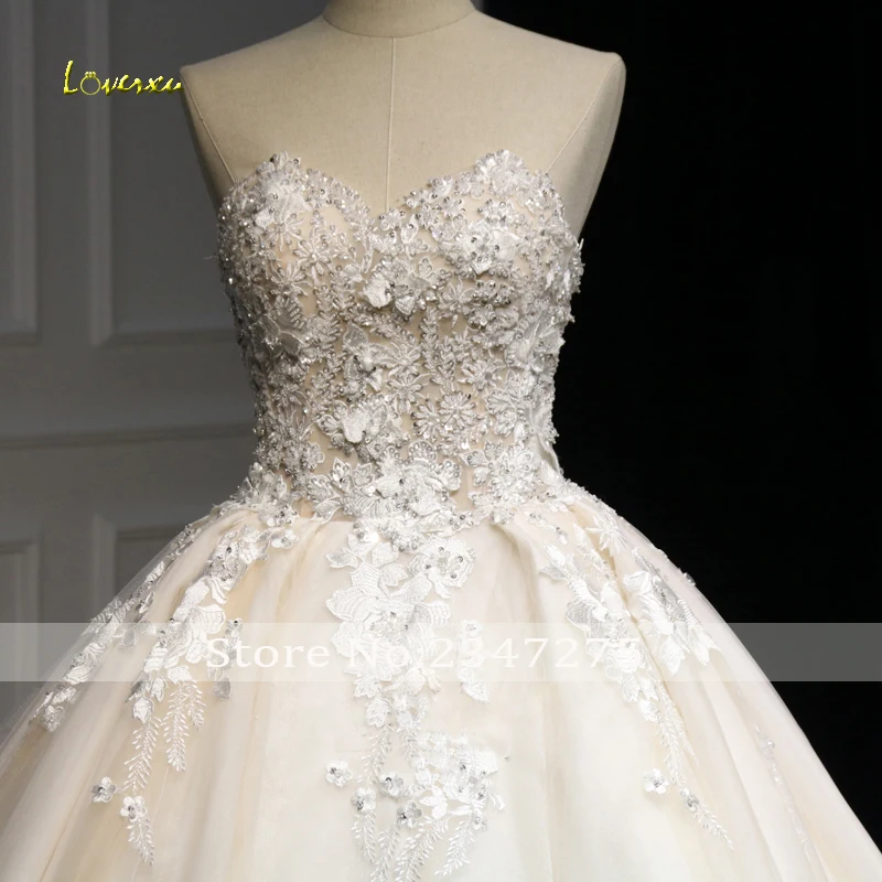Loverxu Vestido De Noiva Милая Свадебные и Бальные платья 2018 кисейные аппликации цветной
