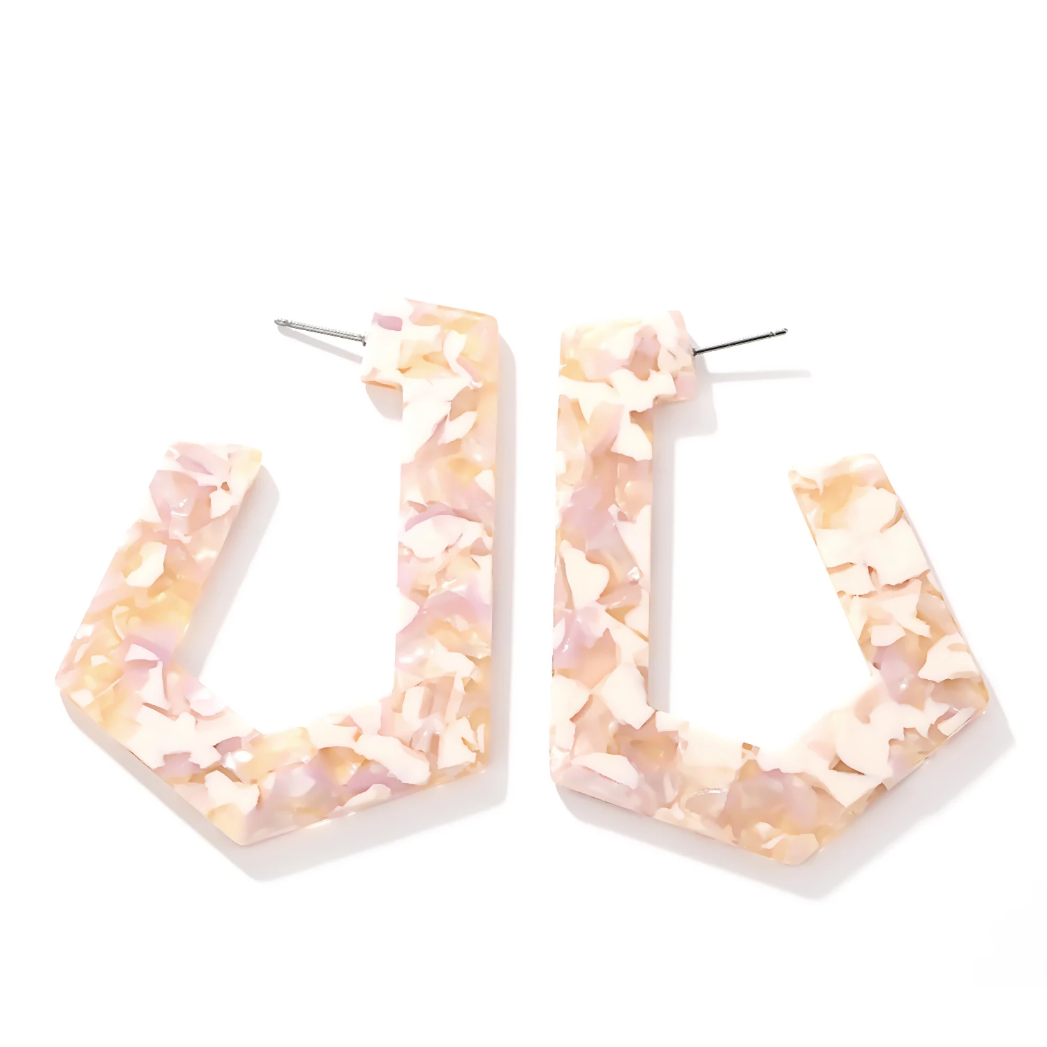 Модные большие серьги в стиле бохо разноцветные крупные форме черепахового