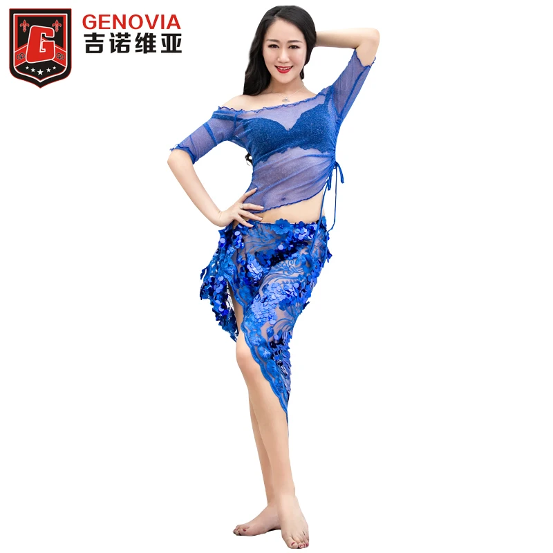 

Women Oriental Belly Dance Set Top+Skirt 2pcs Performance Sexy Match Competition Set Costumes
