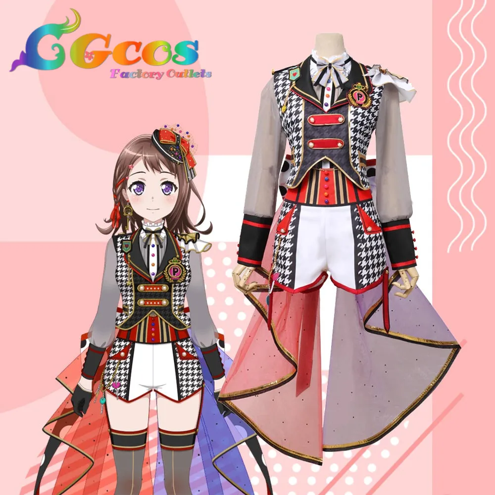 CGCOS Косплэй костюм Bang Dream! Poppin'Party Тояма Касуми платья одежда Униформа бесплатная