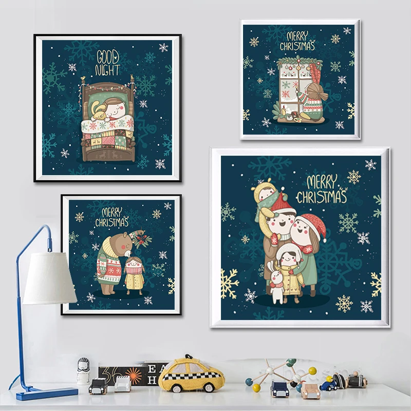 Живопись на холсте Постер мультфильмы современное Скандинавское украшение