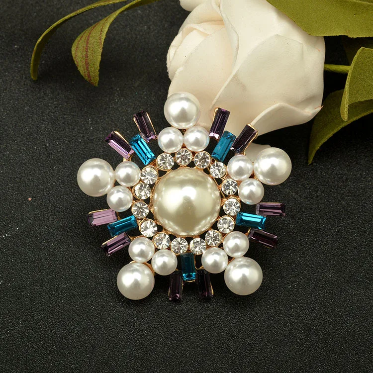 Женская Брошь В Виде Цветка MZC желтая брошь с кристаллами и жемчугом свадебное