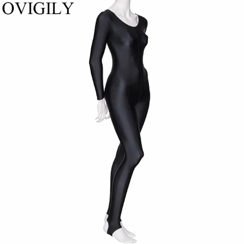 OVIGILY женские блестящие танцевальные костюмы с длинным рукавом для