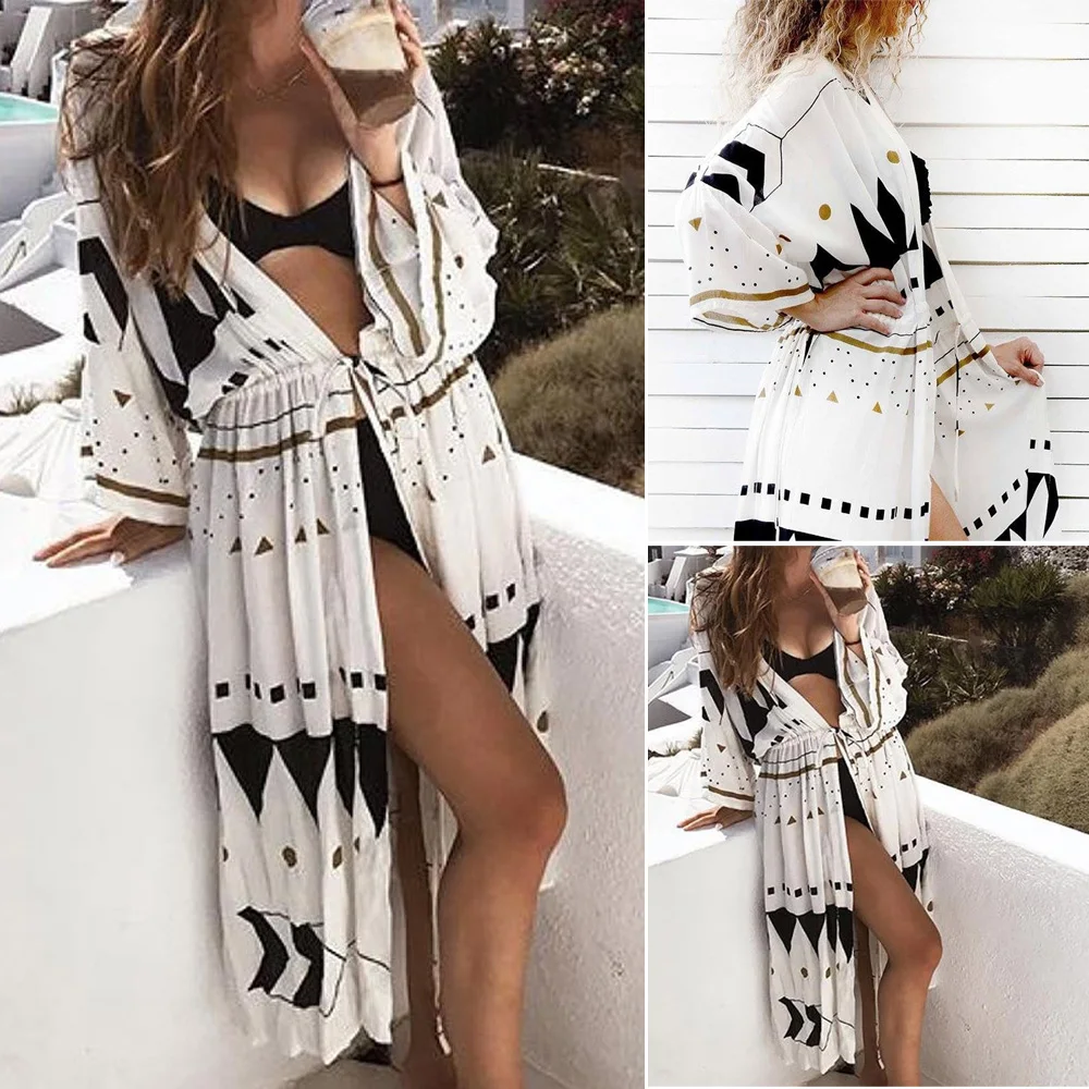 Womens Cardigan Ladies Cover Up Robe Beach Summer Open Front Dress Fashion | Женская одежда