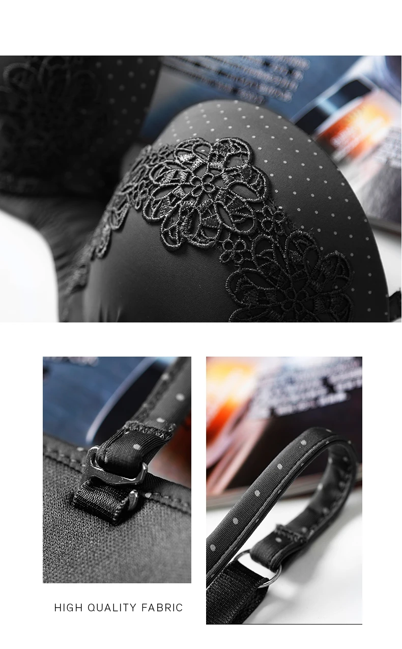 Lilymoda, сексуальный бюстгальтер и трусики, набор, для женщин, винтаж, горошек, Цветочная вышивка, нижнее белье, пуш-ап, бюстгальтер, бесшовные трусики