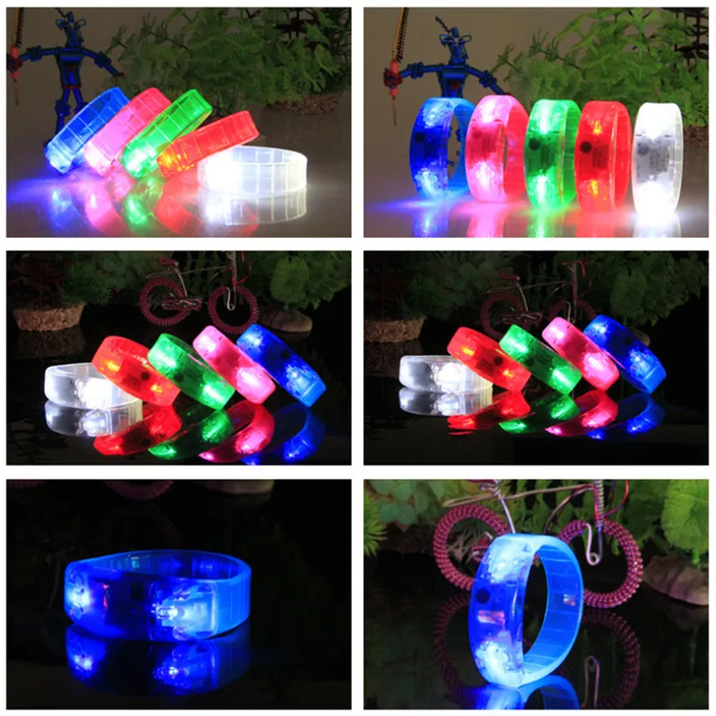 48 шт./лот светодиодный браслет с голосовым управлением светящийся реквизит для