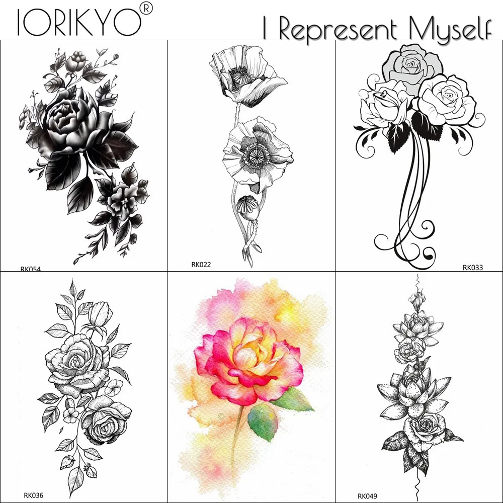 Тату наклейки Flash Saturna с черным лотосом на заказ для женщин тату шеи временная