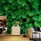 Настенные 3D-обои на заказ с изображением зеленого клевера, картина на стену для гостиной, кафе, ресторана, украшение на стену
