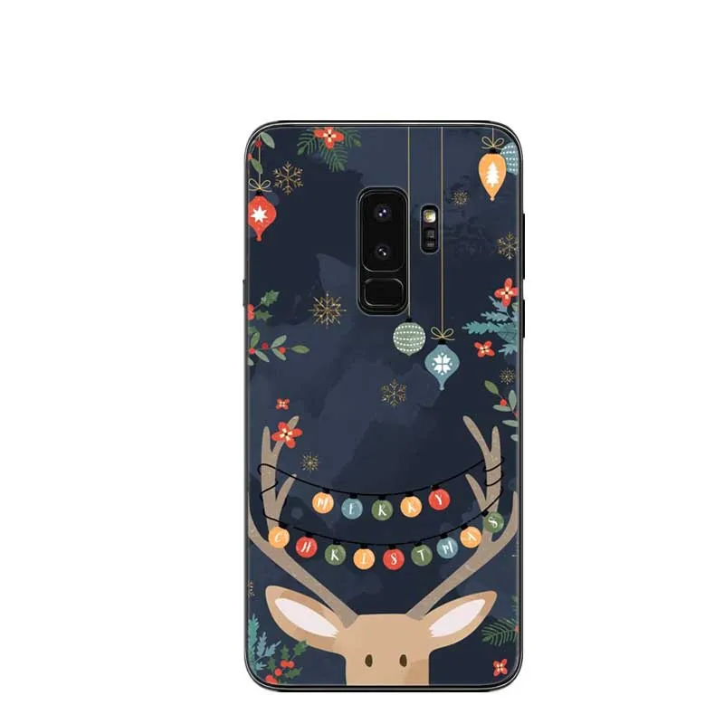 Мультяшный Рождественский милый чехол с лосем Санта Клауса для Samsung Galaxy A3 A5 A7 J5 J7
