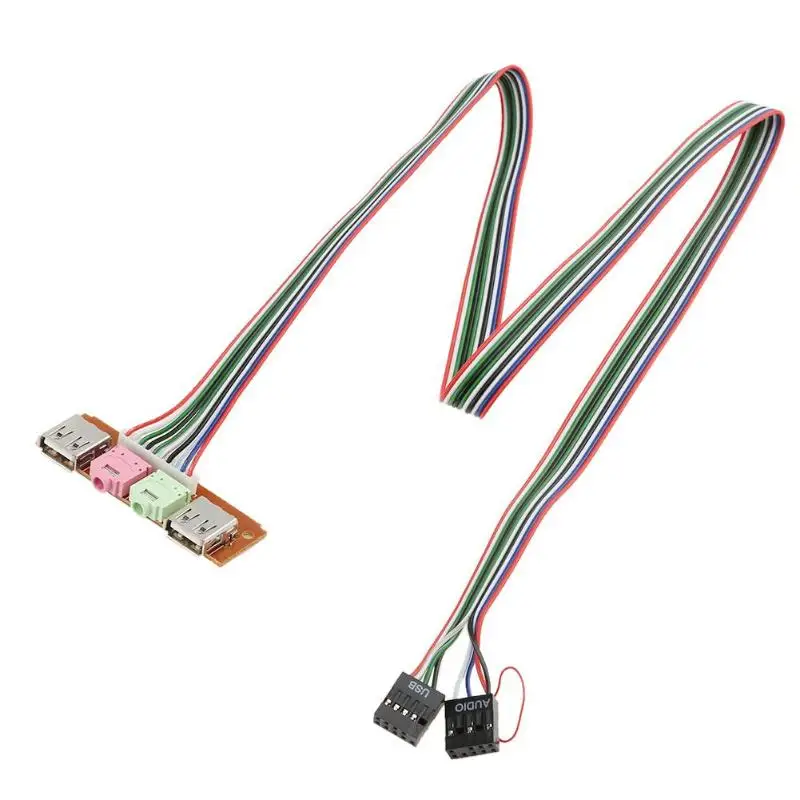 

ALLOYSEED I/0 Audio Output Input Dual USB Front Panel Board Cable Wire for Computer PC Case Mainbox