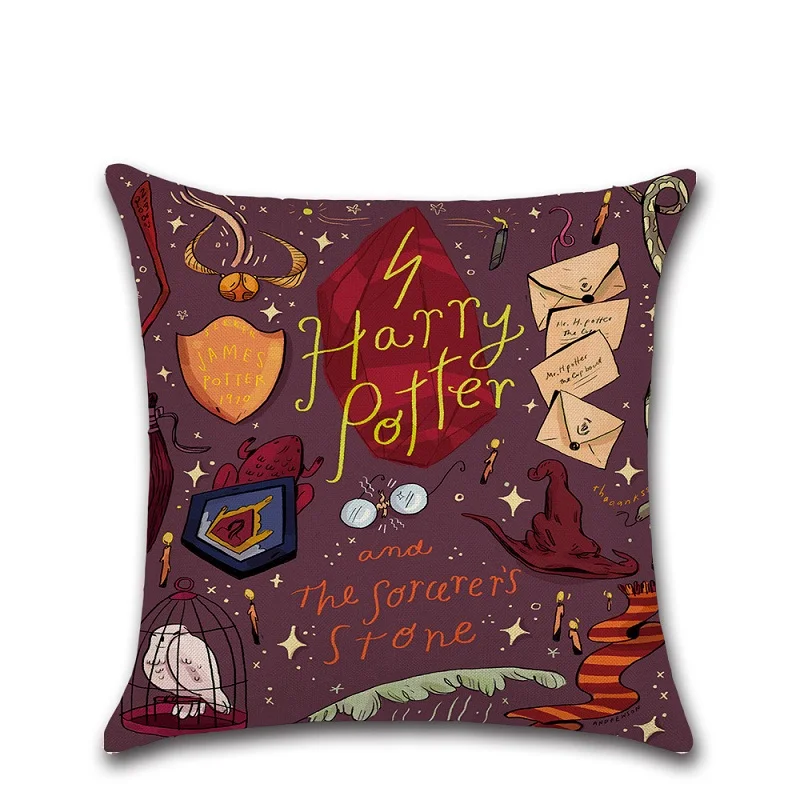 Classic Magic Theme Story Throw Pillow Case Linen/cotton Cushion Cover Car Sofa Home Decor Almofadas 2018 New Year Navidad Gifts | Дом и сад