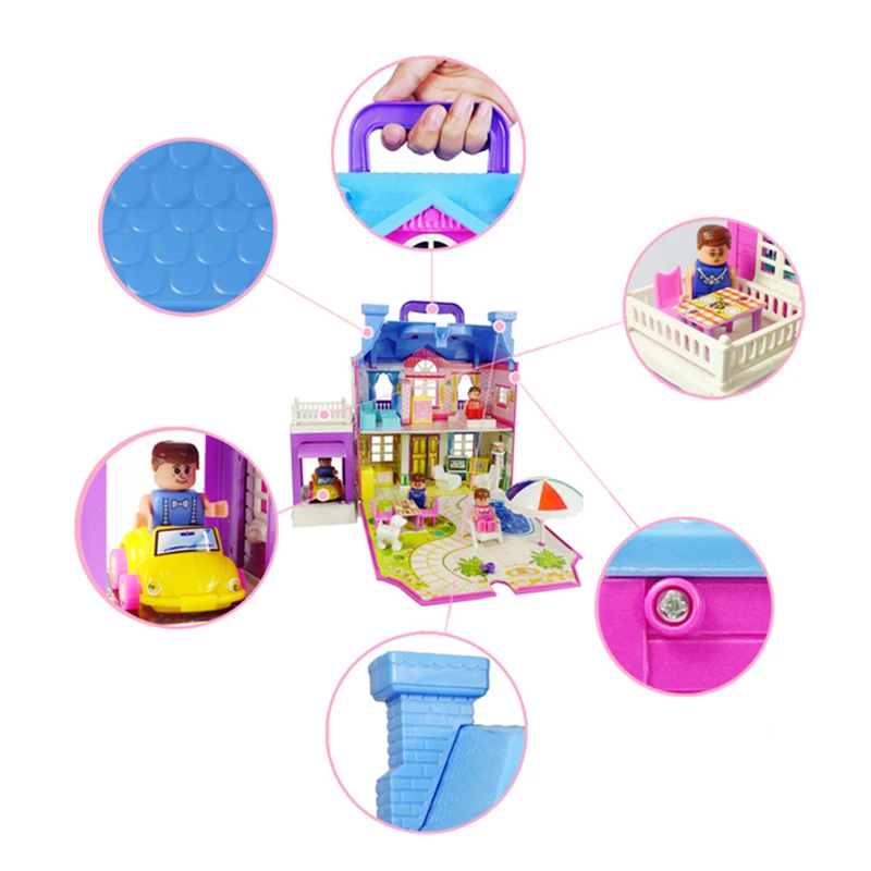 

toys for children big large dolls house miniatures 1:12 miniature dollhouse accessories kit cute mini kids model china Furniture
