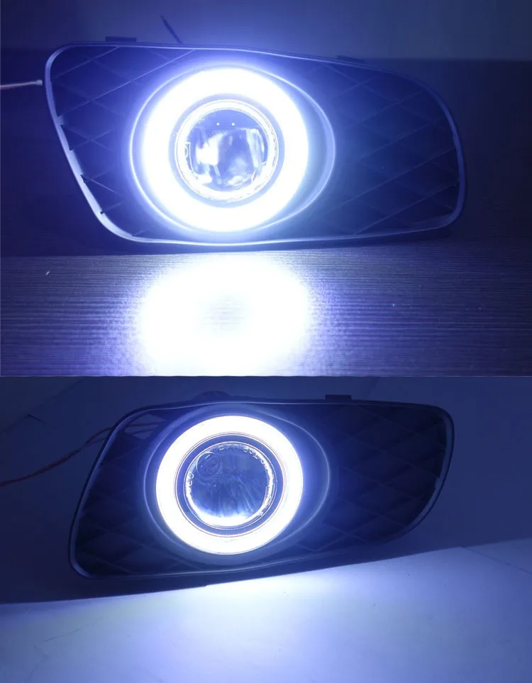 EEMRKE для Smart Fortwo W451 Led DRL Ангельские глазки Противотуманные фары Габаритные огни Tagfahrlicht галогенные лампы H11 55 Вт Туман фара