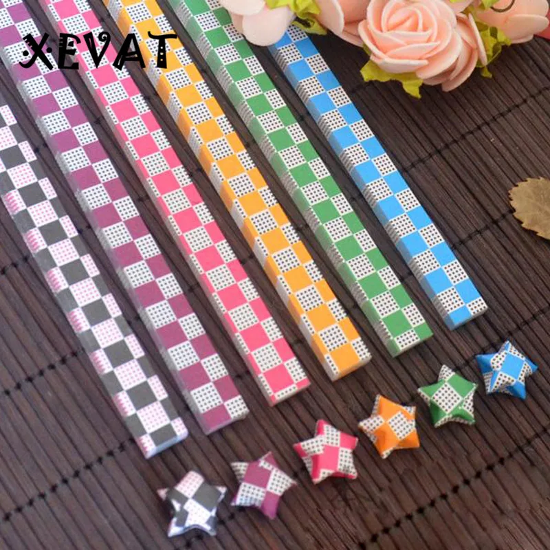 Lucky Star оригами 270 шт бумажные конфеты цветные сетки шаблон складные полосы бумага