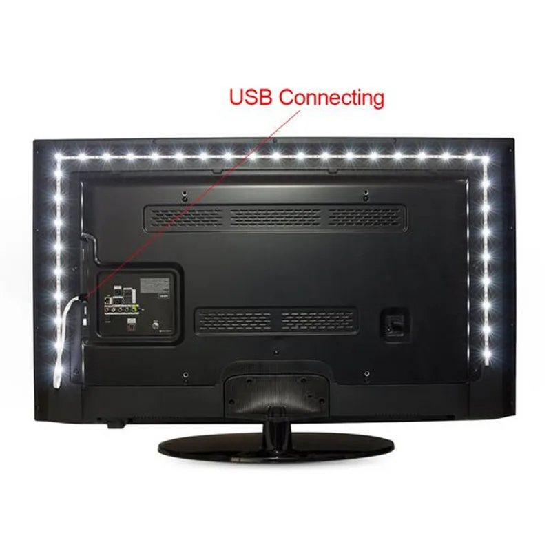 Питание от порта USB 5 В RGB Светодиодные ленты света 60 LED/M 3528 SMD-Водонепроницаемый