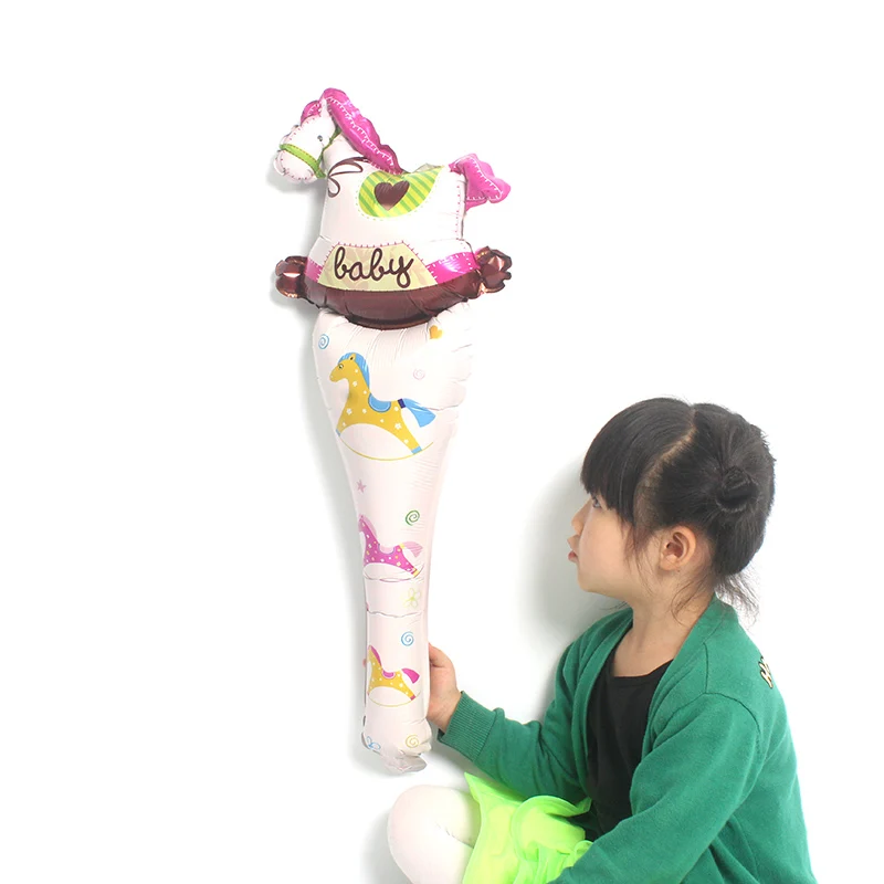 pink horse bat stick Летучая мышь, Мультяшные воздушные шары в форме животных, тигр/Человек-паук, украшение на день рождения, глобусы для вечеринки в стиле сафари, декоративные элементы, игрушка - Цвет: pink horse bat stick