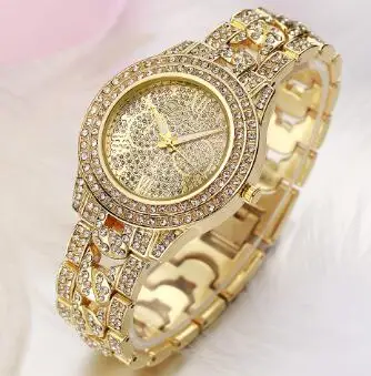 Karopel мужские хип-хоп Iced out золотые часы с черепом Bling кожаный веревочный браслет подарочный набор - Окраска металла: only watch
