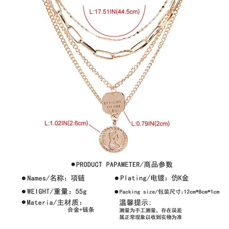 Винтажное ожерелье Женская многослойная подвеска collares de moda 2019 колье femme чокер с