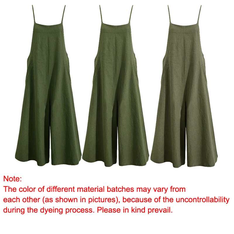 Женский комбинезон из хлопка с широкими штанинами|Женские комбинезоны| |