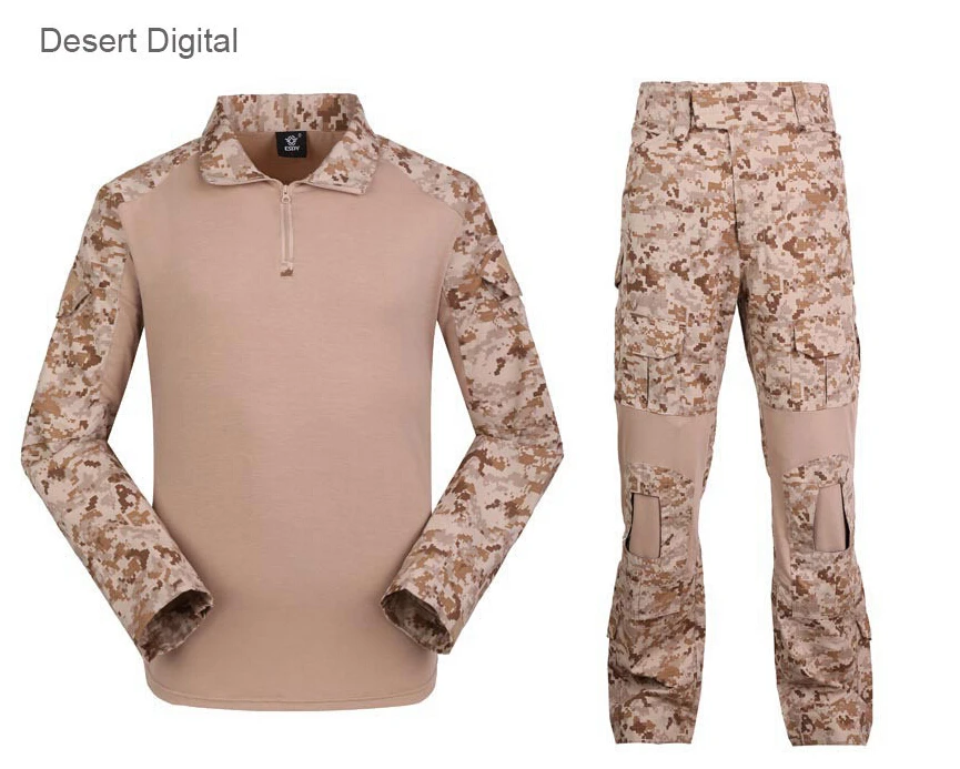 Pro Assault Hunting Wargame Set SHIRT + PANTS Frog Suit Army Uniform Tactical USMC Navy Seal Combat Multicam BDU With Kneepads | Спорт и