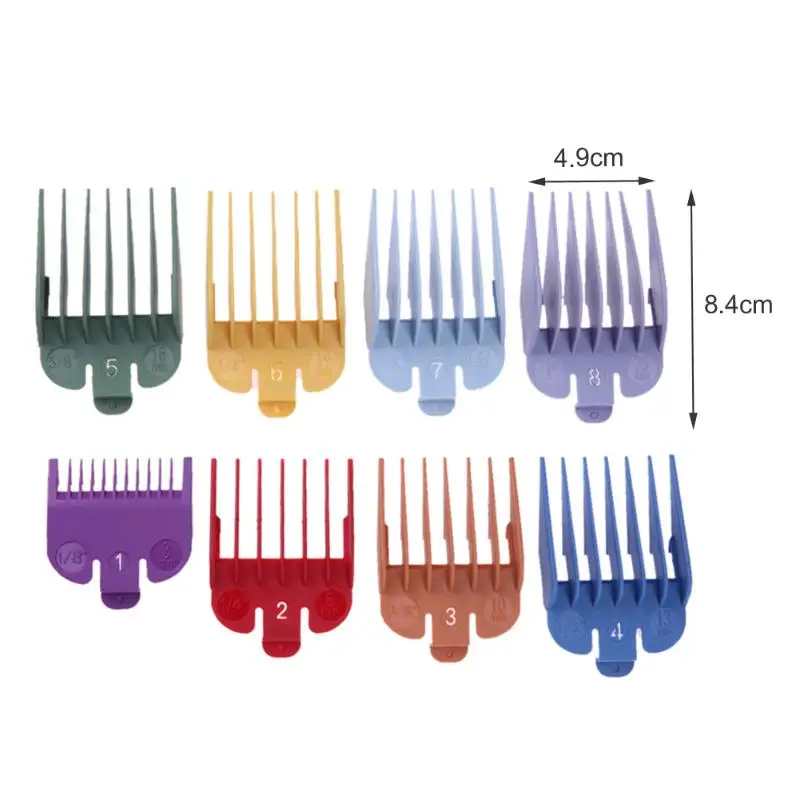 8 Sizes Colored Limit Comb Guide Attachment Set Haircutting Tools for Electric Hair Clipper Shaver | Красота и здоровье