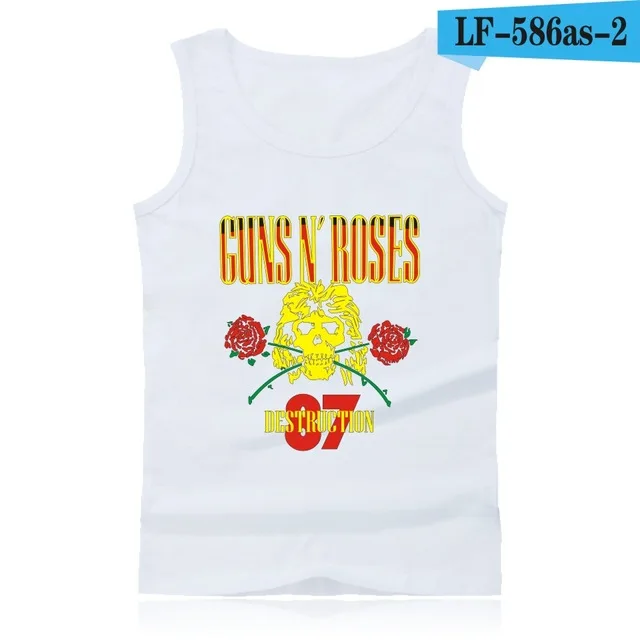 white GUNS N ROSES, мужские майки, футболка, хип-хоп, для спортзала, жилет, модный, для бодибилдинга, майка, мужская, майка, одежда для фитнеса, пистолеты и розы - Цвет: white
