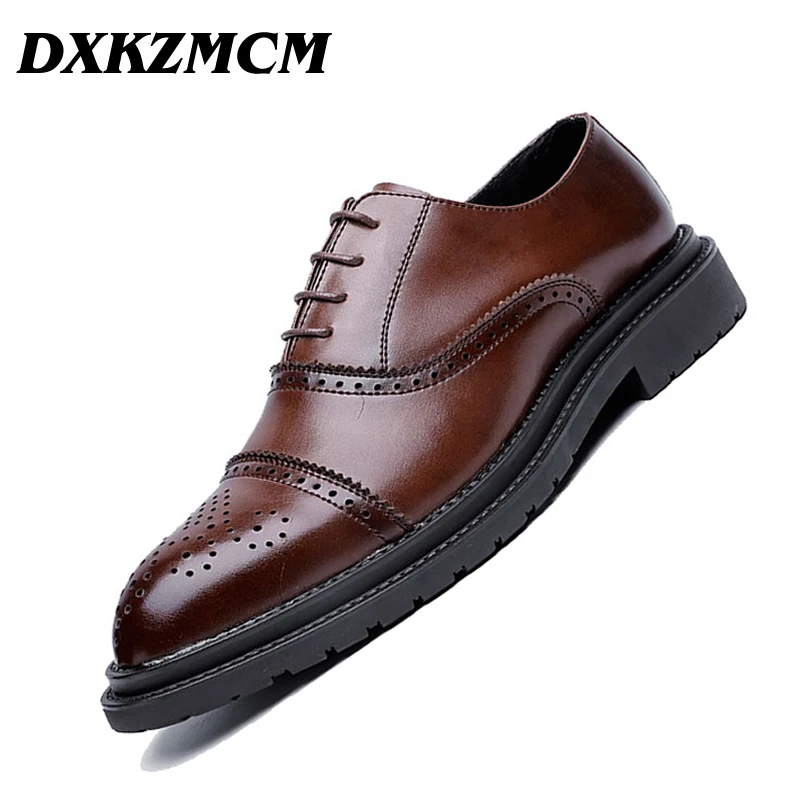 DXKZMCM мужские оксфорды из натуральной кожи на шнуровке для свадебной вечеринки