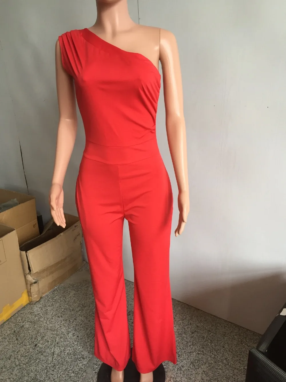 Ruby's Closet сексуальные женские одноплечные широкие комбинезоны с завышенной