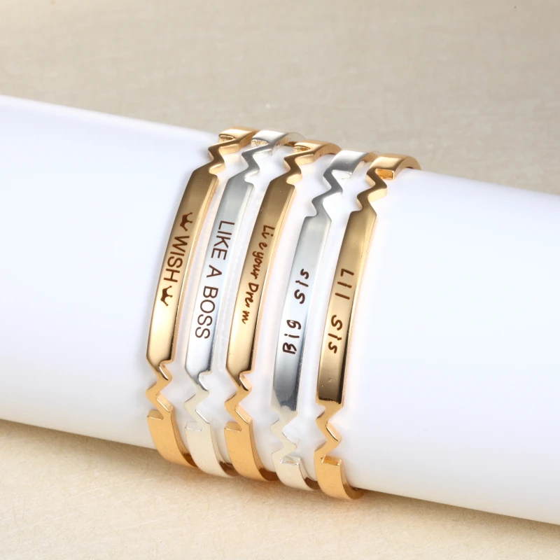 Серебряный золотой барный браслет под заказ именной медный персонализация