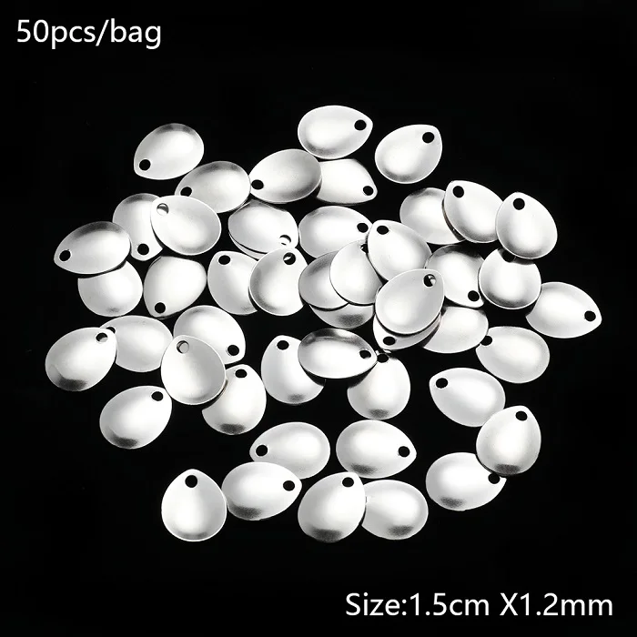 1.5cm X1.2mm 50 шт. лучшие рыболовные Attractor блёсны для спиннинга гладкие никелевые ложки Plaice лакированная рыболовные аксессуары - Цвет: 1.5cm X1.2mm