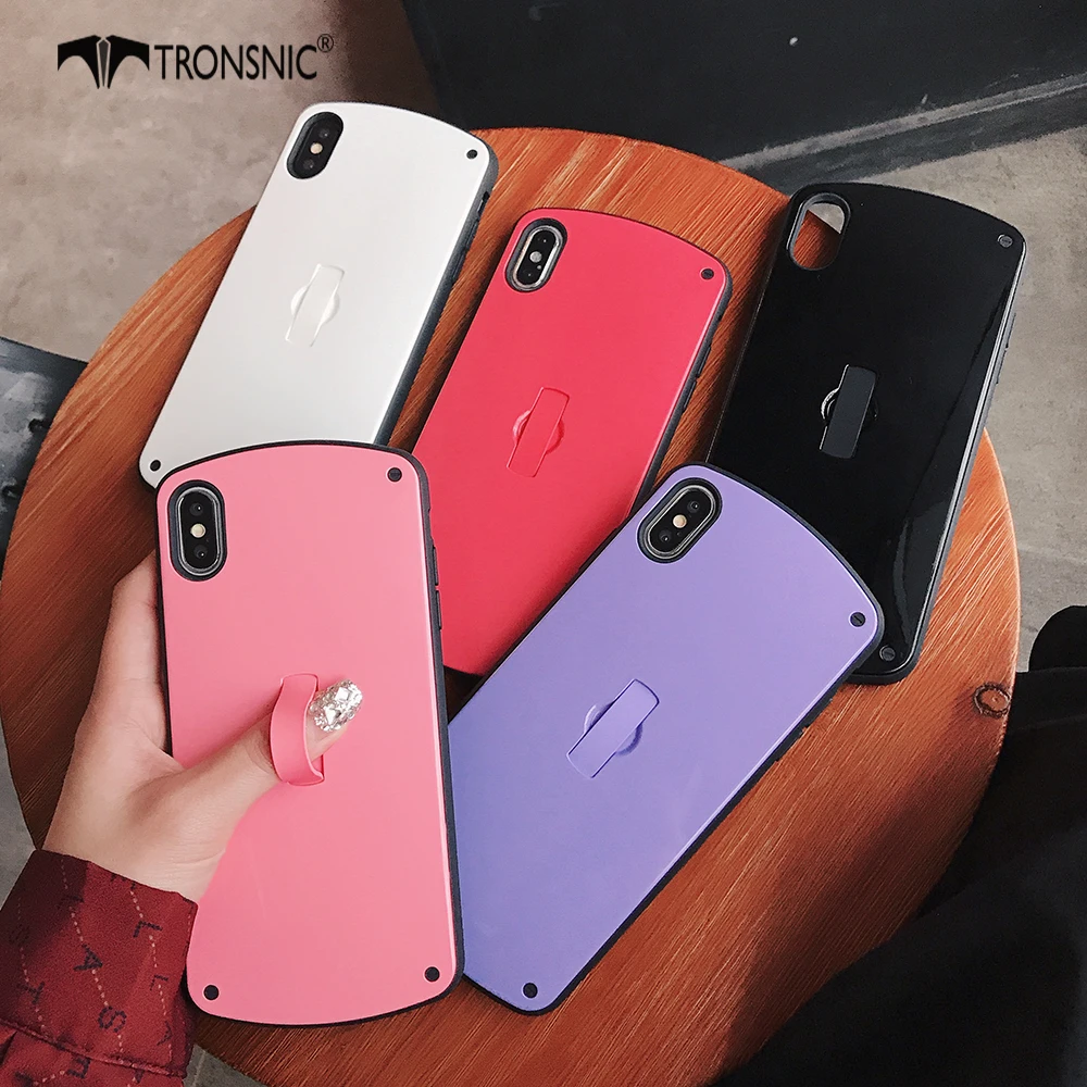 Простой черный чехол TRONSNIC для телефона iPhone X XS MAX XR роскошные чехлы подставки с