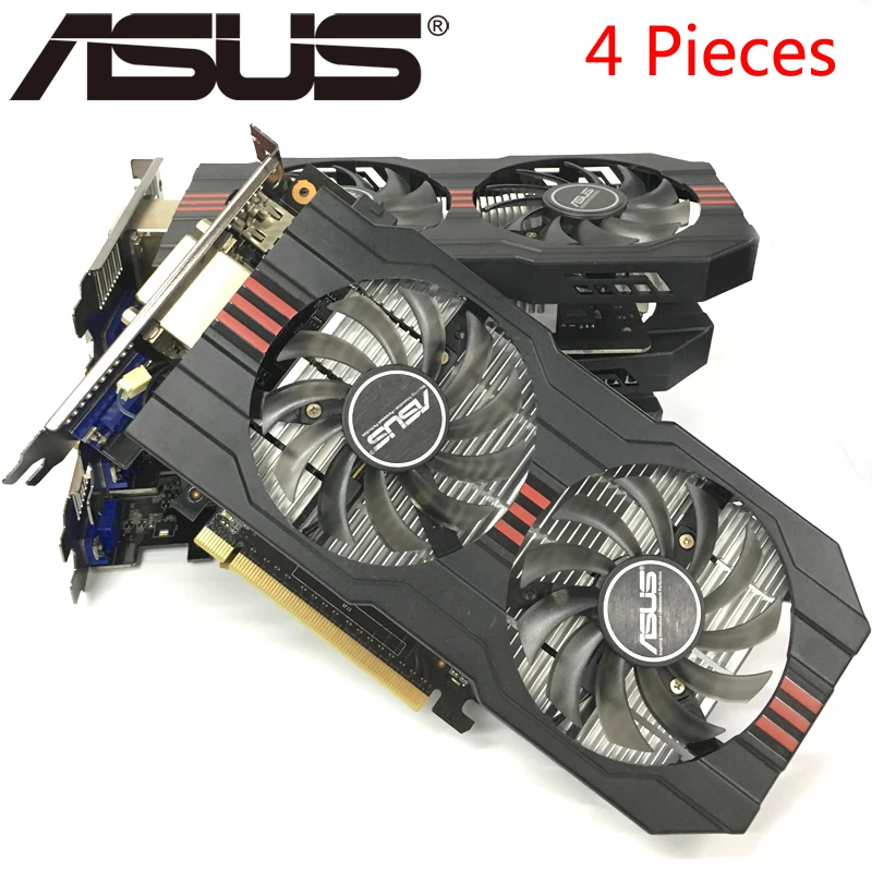 Оригинальная Видеокарта ASUS 4 шт. GTX 750 Ti 2 Гб бит GDDR5 видеокарты для nVIDIA Geforce 750Ti б/у VGA