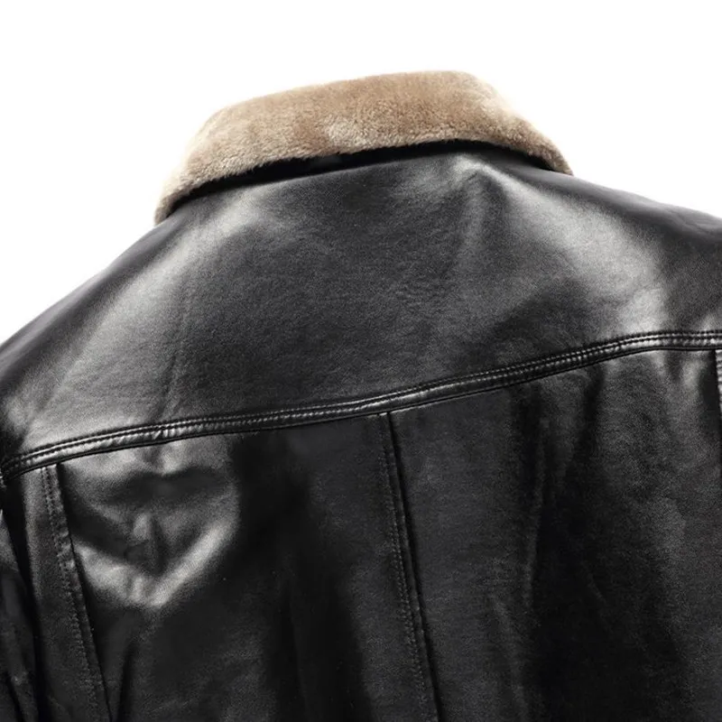 Новые продукты зимние мужские кожаные куртки деловые повседневные бархатные