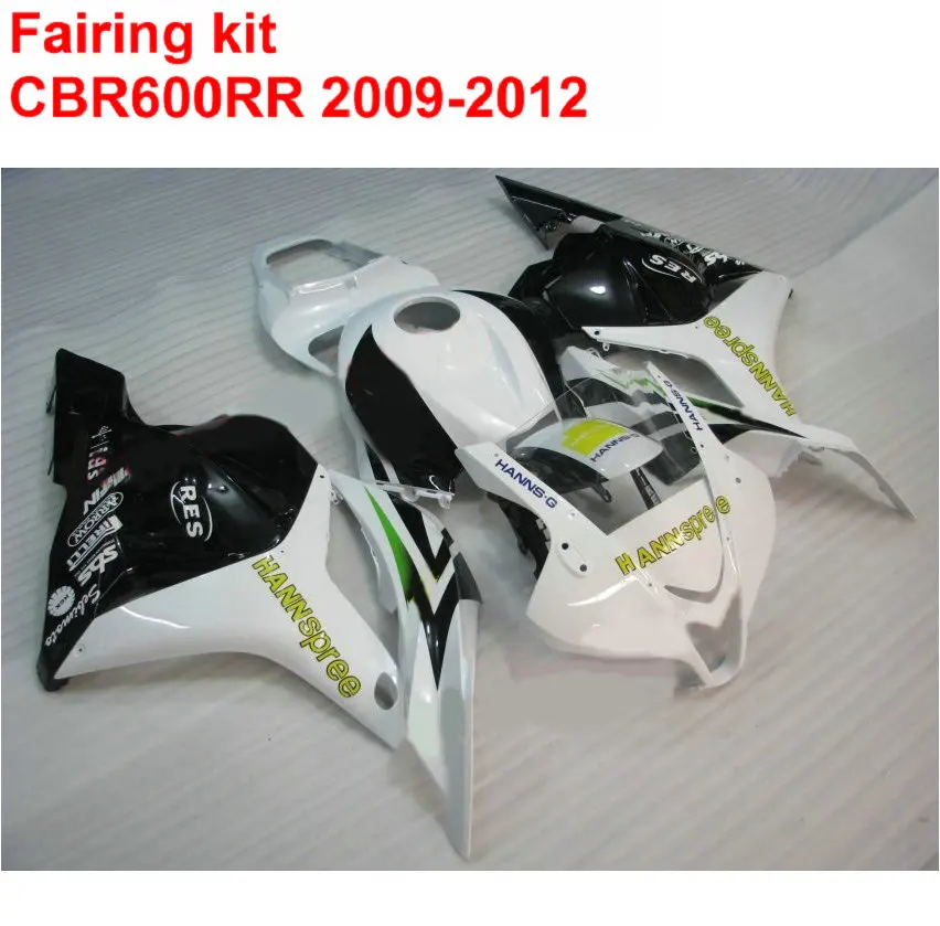 Впрыска ABS обтекателя комплект для HONDA CBR600RR 2009 2010 2011 2012 CBR 600 RR черный белый цвет