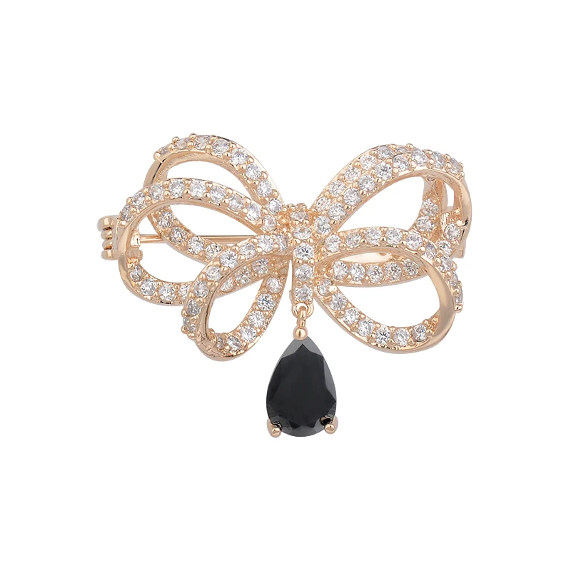 Новая брошка с бантом циркониевый корсаж серебряным покрытием нагрудные шпильки