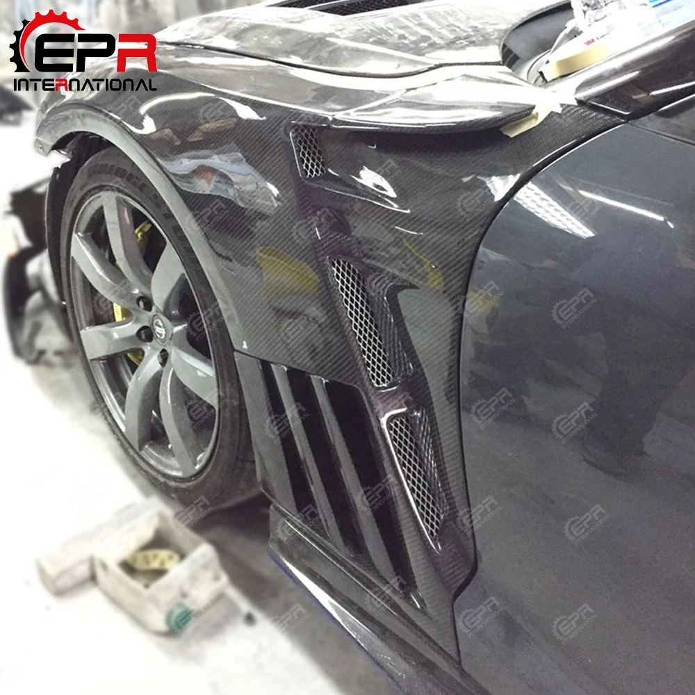 Для Nissan GTR R35 EPA стиль переднее крыло из углеродного волокна с жалюзи Fin (6 плавников