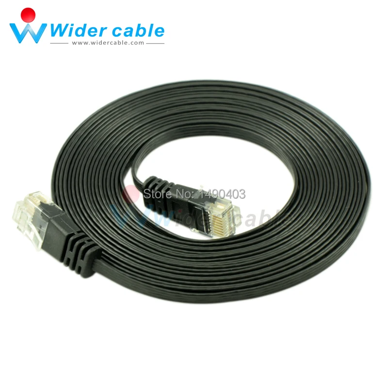 

5 м высокая производительность 32AWG плоский сетевой кабель Патч-корд голая медь тонкий CAT6 Ethernet кабель черный цвет