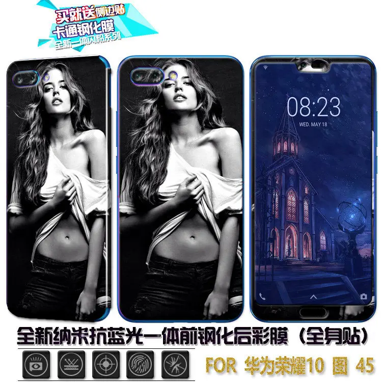 3D Curved 9H Tempered Glass For Huawei Honor 10 Full Cover Front + Back Protective Screen Protector Film for | Мобильные телефоны и