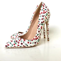 keshangjia floral print sexy pumps slim heels woman shoes flower wedding shoes evening party pointed toe patent leather