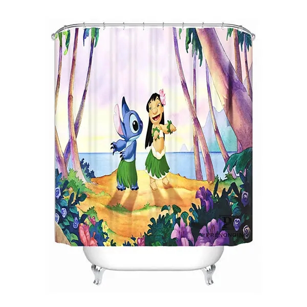 Shower Curtain Пользовательские Лило и Стич Водонепроницаемый душ Шторы Главная Ванна Ванная комната s крючки полиэфирной ткани Multi размеры#180421-Sina-06 - Цвет: Shower Curtain