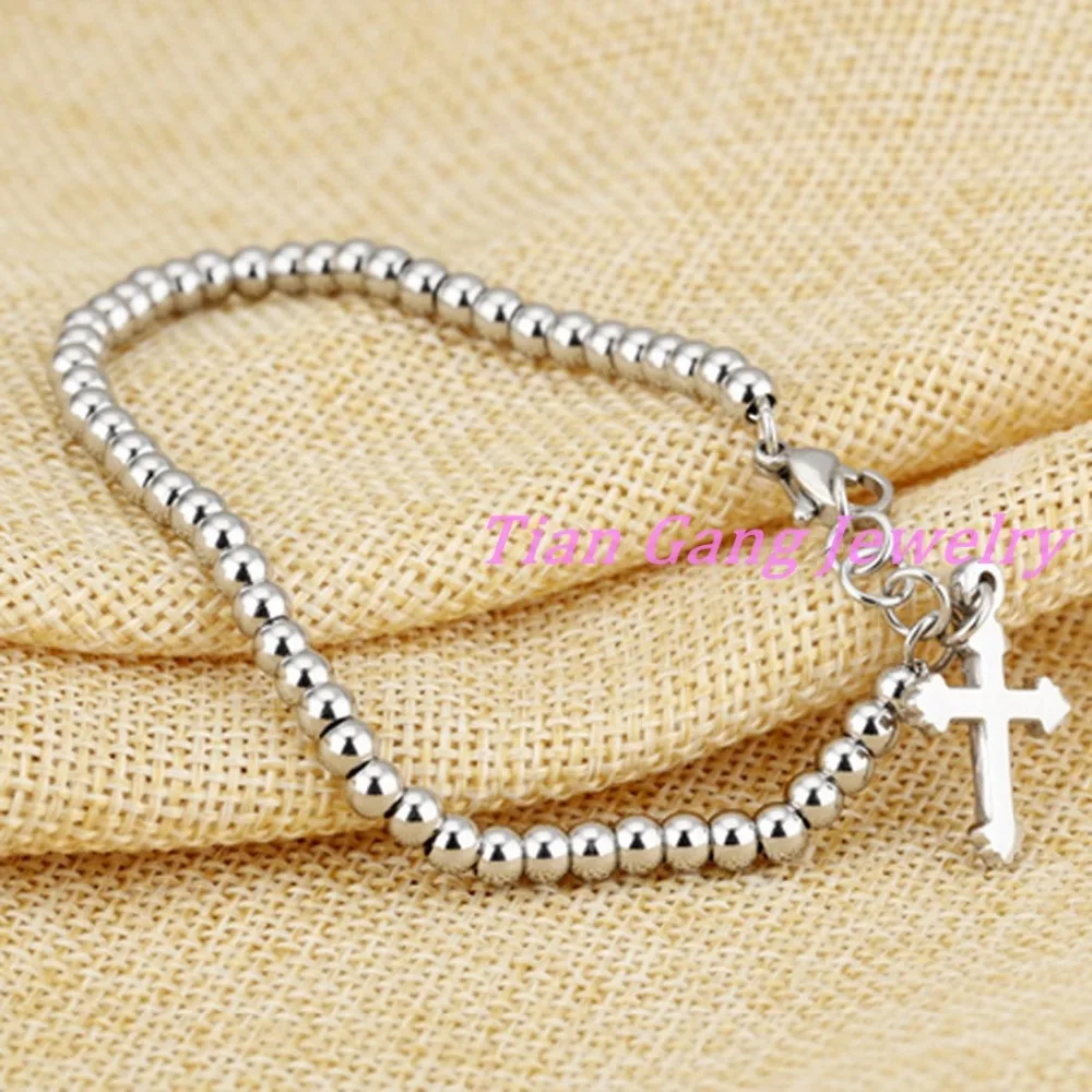 Горячие модные серебристого цвета 316L из нержавеющей стали бусы Браслеты Женские