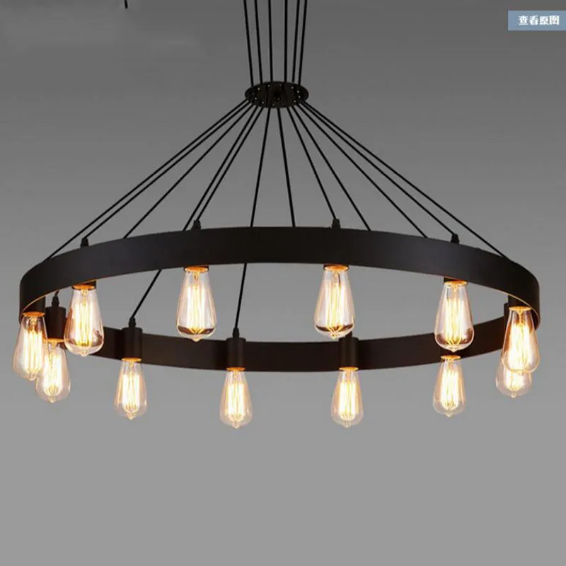 저렴한 미국 국가 복고풍 크리에이티브 개성 라운드 단철 샹들리에, 식사 거실 바 의류 매장 샹들리에 Led 저렴한 미국 국가 복고풍 크리에이티브 개성 라운드 단철 샹들리에, 식사 거실 바 의류 매장 샹들리에 Led