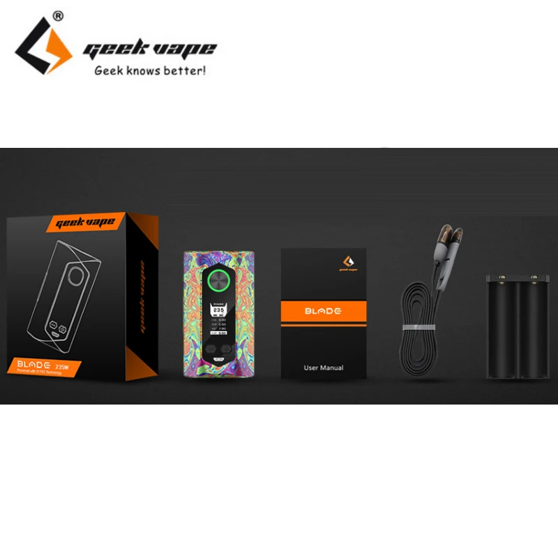 Оригинальный GeekVape Blade 235W коробка мод огромная мощность 510 нить Vape без 18650 батарея