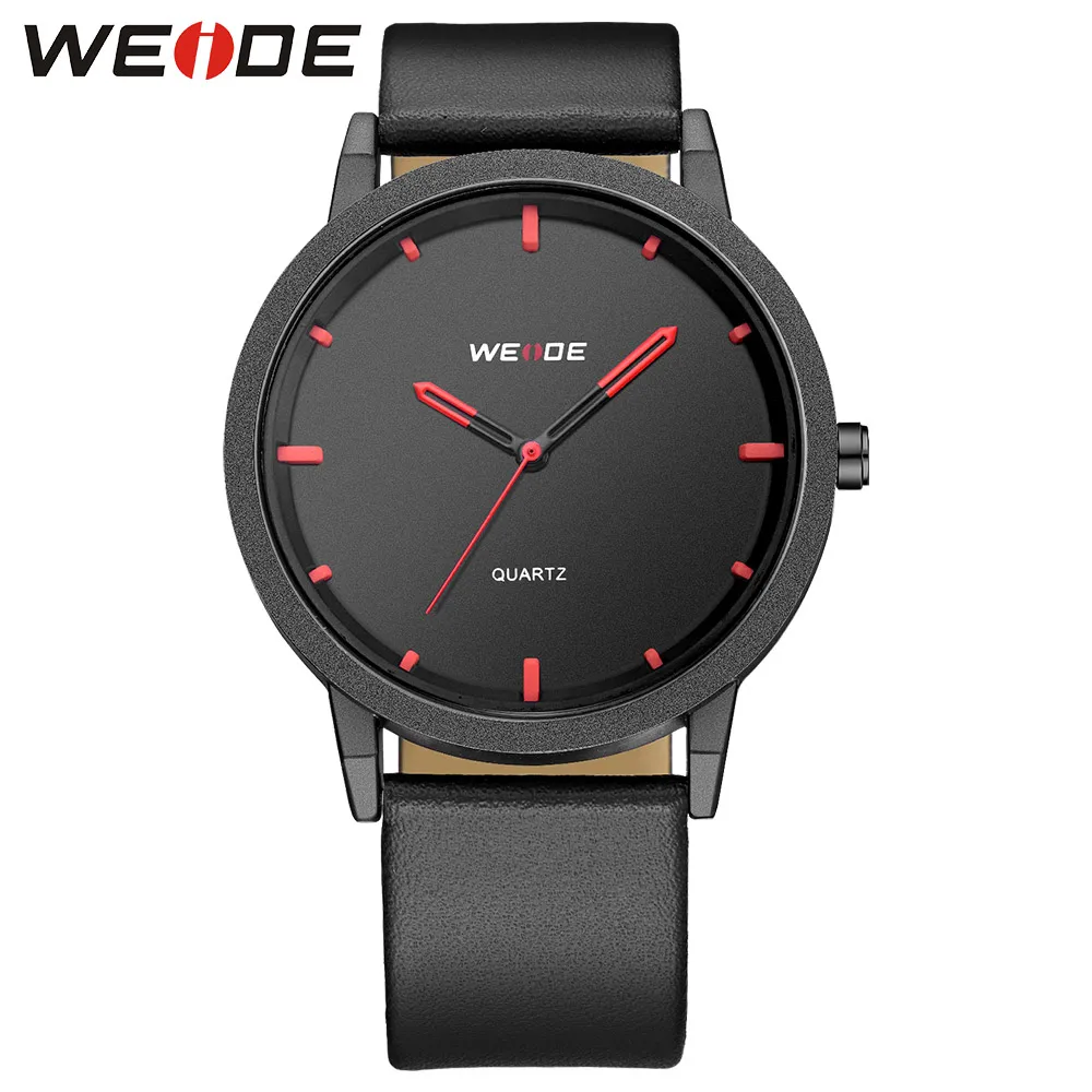 Модные повседневные мужские часы WEIDE из натуральной кожи топовые брендовые
