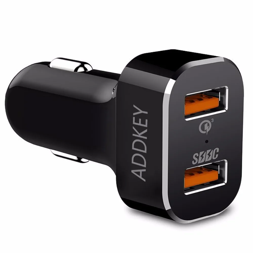ADDKEY Qualcomm Быстрая Зарядка 3.0 Dual USB QC3.0 Автомобиля Chargehttpr Быстро зарядка для iPhone Samsung