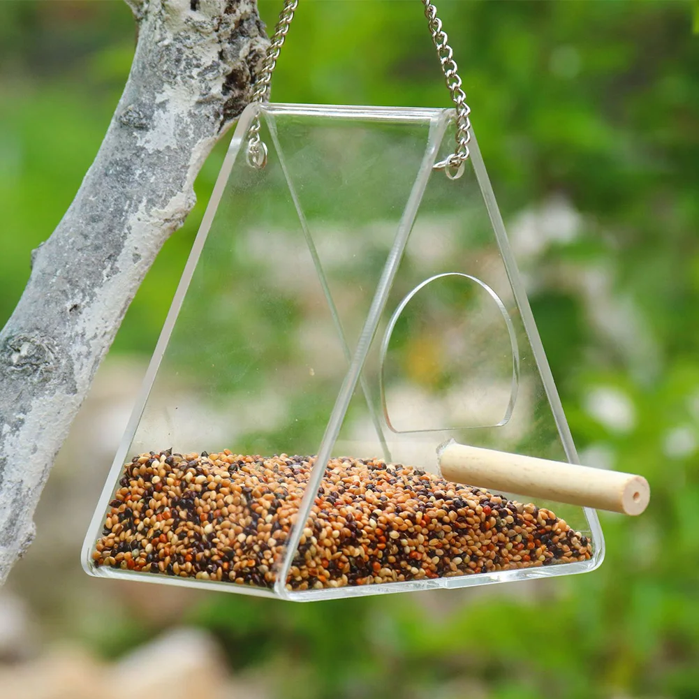 Наружное украшение для сада прозрачный водонепроницаемый кормушка птиц