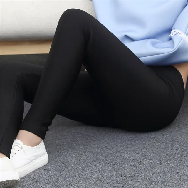 YSDNCHI Winter Leggins Women Trouses Warm Thicken Velvet Leggings Black High Elastic Cotton Ankle Length Fitness Solid Legging 1