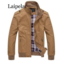 laipelar mens jackets spring autumn casual coats solid color mens sportswear stand collar slim jackets male bomber jackets 4xl