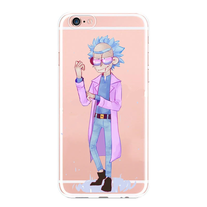 Забавный Прозрачный чехол для телефона Rick and Morty iphone 8 Plus 7 6 S 5 5S SE мягкие