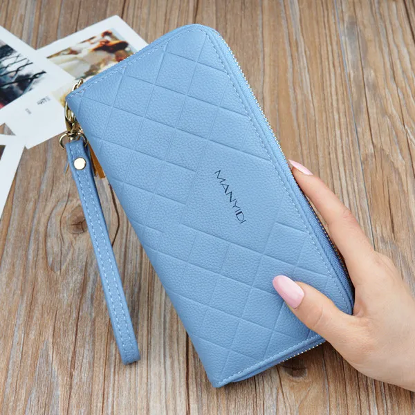 blue Большой Portomonee Мода кисточкой Длинные кожаные для женщин кошелек держатель для карт Валле Cuzdan Walet телефон мешок денег Портмоне портфолио - Цвет: blue